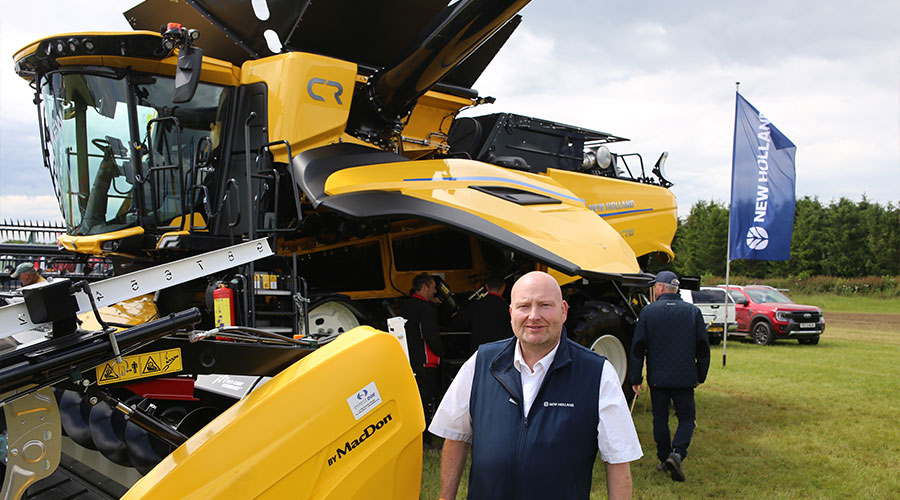 New Holland UK combine specialist, Nigel Honeyman, CR10-series combine