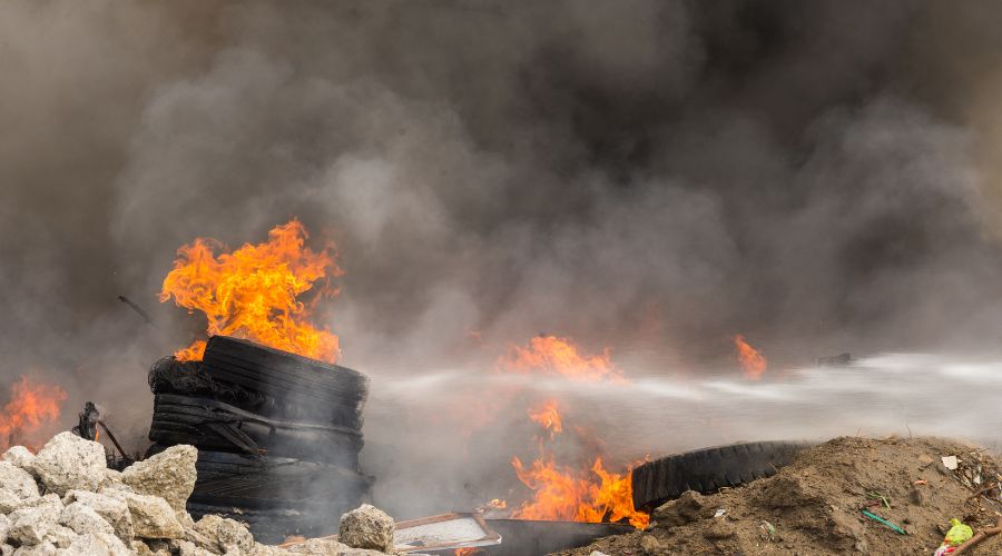 Suffolk Fire and Rescue was sent to Claydon, near Ipswich, following reports of a tractor being caught on fire. 