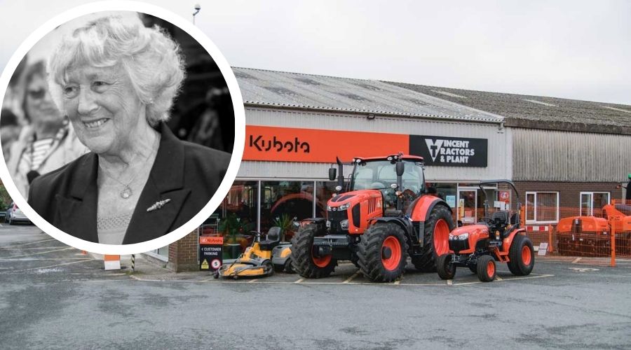 Family-run machinery dealership from Cornwall, Vincent Tractors, has announced the death of co-founder Esme Vincent.