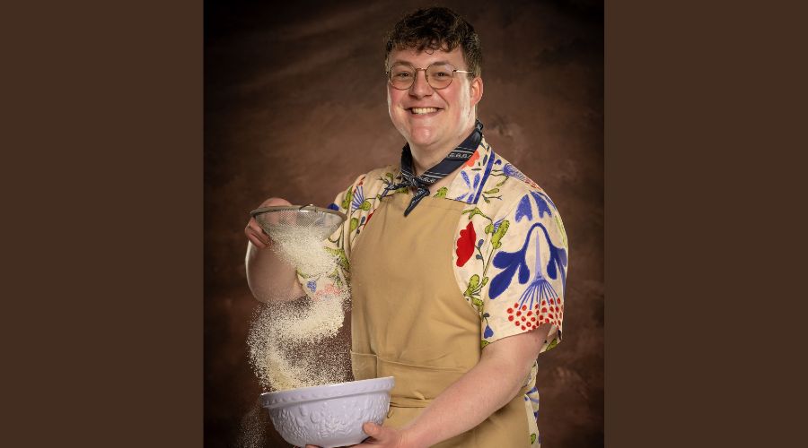 Mike Wilkins, a fourth-generation farmer, represents the industry at Cannel 4 show, The Great British Bake Off.