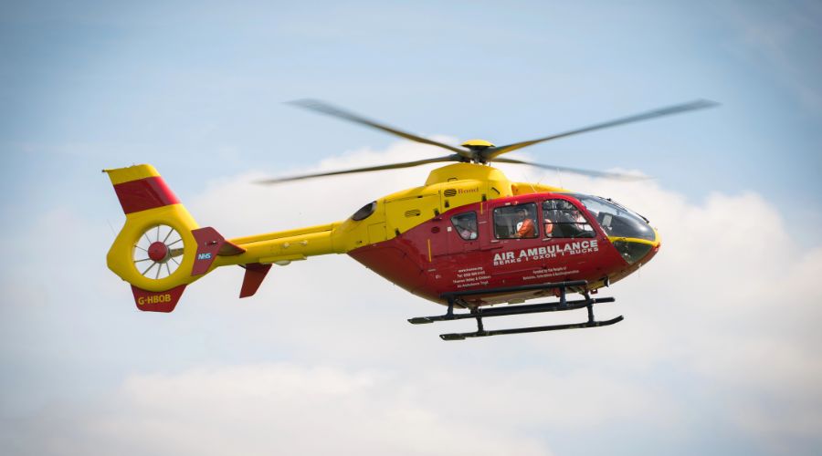 North Yorkshire Fire & Rescue Service said tractor driver from incident in Kilburn was transported to James Cook Hospital in Middlesbrough.