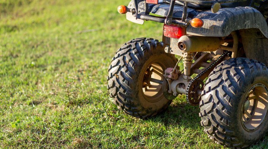 close up of the back of an ATV