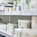 pharmacy shelf close up