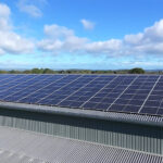 Solar panels on farm building