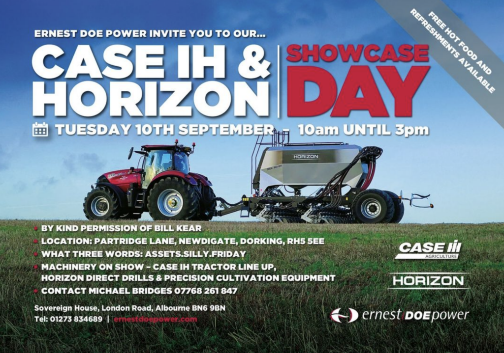 Ernest Doe Power Case IH & Horizon Showcase Day event on farm machinery website