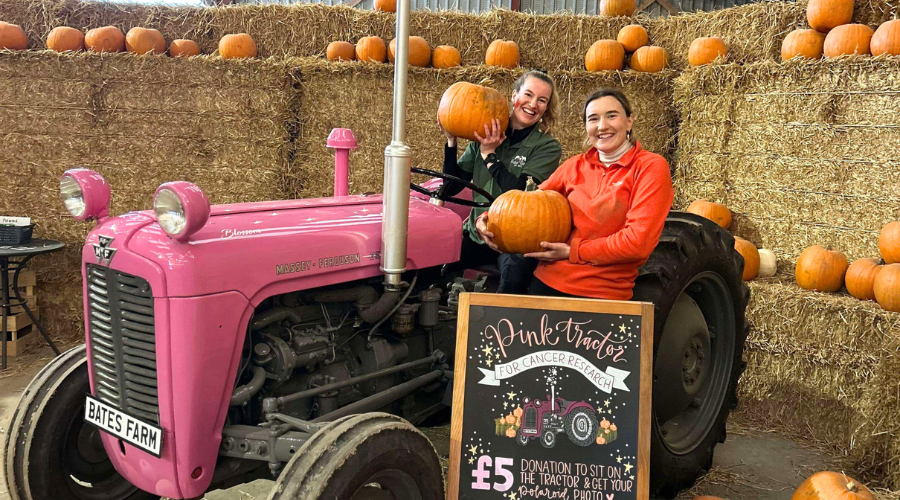 Sisters from Bates Farm, Fiona and Alison Wilshaw, have been raising money for Cancer Research this pumpkin season in memory of their dad.