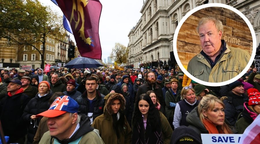 Jeremy Clarkson joined other farmers who protested against changes to the inheritance tax, demanding Labour to “back down”. 