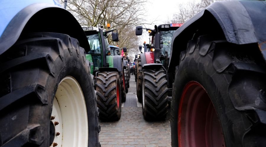 Farmers in North Wales gathered outside Venue Cymru, which hosted the Welsh Labour conference, to protest against inheritance tax changes.