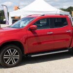 red double cab pick up truck