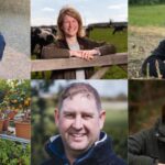 six pictures of farmers In a collage