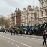 Hundreds of farmers took their tractors to London today to attend a protest that aims at highlighting the current threats to British farming.