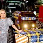 Scottish rugby player Kenny Logan drove his wife Gabby Logan to My Name’5 Doddie Foundation awards in Doddie Weir tartan-clad JCB Fastrac.