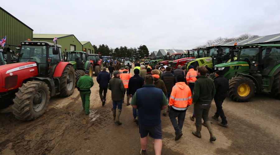 Tens of farmers from across East Anglia took part in the tractor protest on the A14 near the Port of Felixstowe in Suffolk.