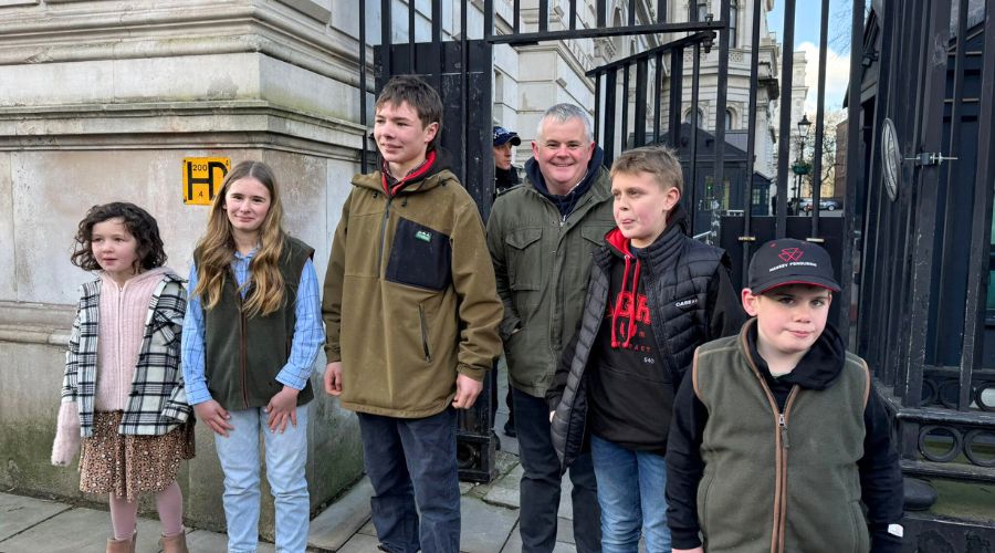 Farming families gathered on Whitehall before delivering letters written by children to PM Keir Starmer, in regard to inheritance tax reliefs. 