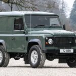 Land Rover defender 90 with 72 HRH registration plate