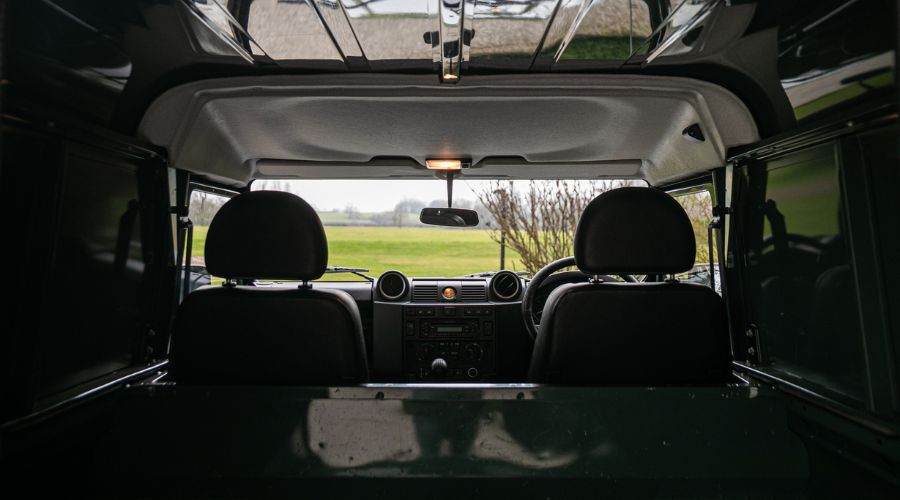 view of backs of front seats in the defender 90