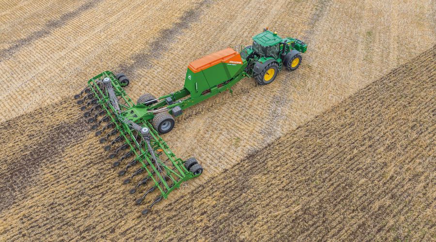 Drilling a farmer's field with Amazone drills 