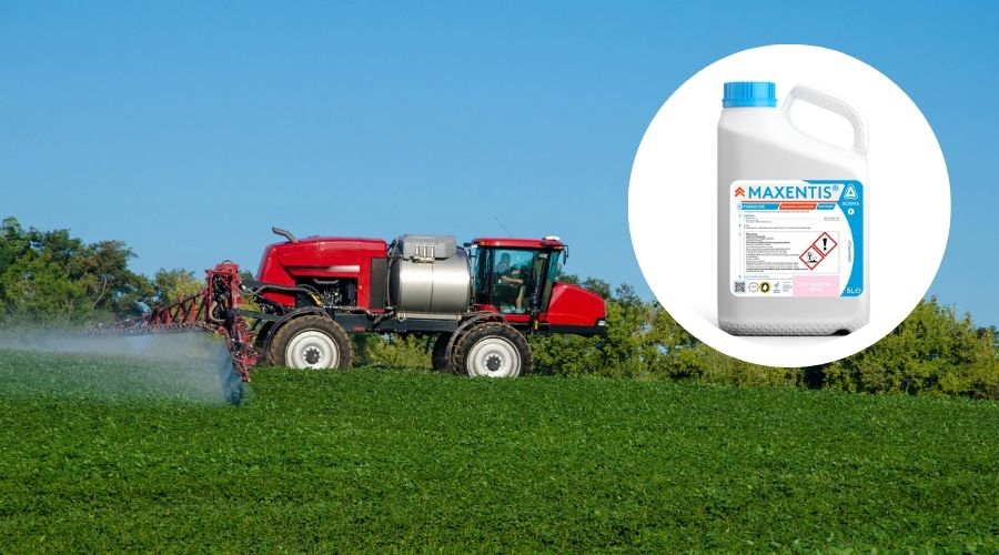 Adama Maxentis product with sprayer in field