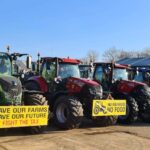 PM Keir Starmer cut short his visit to a housing development after a dozen tractors appeared at the site in Milton Keynes in Buckinghamshire.