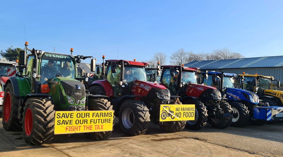 PM Keir Starmer cut short his visit to a housing development after a dozen tractors appeared at the site in Milton Keynes in Buckinghamshire.