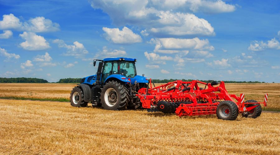 tractor doing field work 